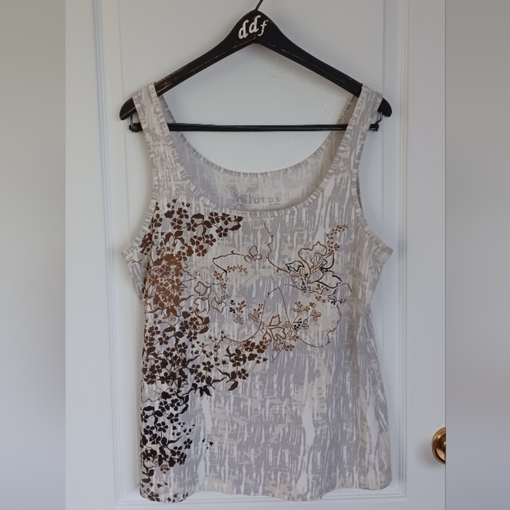 LOTUS BY SOMA 95% PERUVIAN PIMA COTTON/5% SPANDEX TANK TOP LARGE